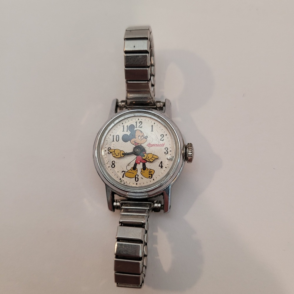 Timex Ingersoll Mickey Mouse Watch Spare Repair Vintage Manual Wind Speidel Band